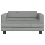 vidaXL Canapé avec repose-pied pour enfants gris clair 100x50x30 cm