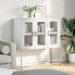 vidaXL Buffet blanc 100 5x39x107 cm acier laminé à froid