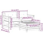 vidaXL Salon de jardin 3 Pièces avec coussins Bois de pin massif