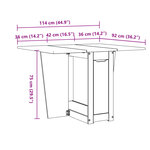 vidaXL Table à manger papillon pliable Corona gris bois de pin massif