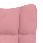 vidaXL Chaise de relaxation avec tabouret Rose Velours
