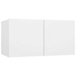 vidaXL Ensemble de meubles TV 4 Pièces Blanc Bois d'ingénierie