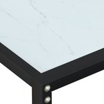 vidaXL Table console Marbre blanc 180x35x75 5 cm Verre trempé