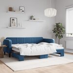 vidaXL Lit de jour avec gigogne sans matelas bleu 80x200 cm