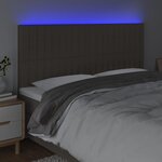vidaXL Tête de lit à LED Taupe 180x5x118/128 cm Tissu