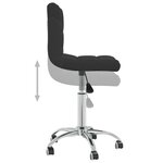 vidaXL Chaise pivotante de salle à manger Noir Tissu