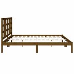 vidaXL Cadre de lit sans matelas marron miel 200x200 cm bois massif