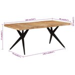 vidaXL Table à dîner noir 180x90x77 cm bois d'acacia solide