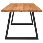 vidaXL Table à manger marron clair bois de chêne massif rectangulaire