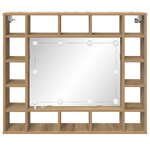 vidaXL Armoire Miroir avec étagère chêne artisanal 91 x 15 x 76.5 cm