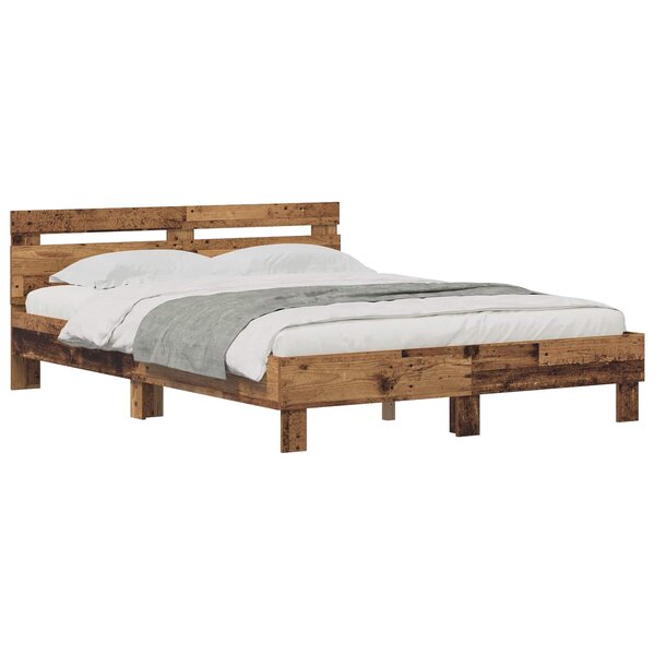 vidaXL Cadre de lit Bois ancien 160 x 200 cm Bois d'ingénierie