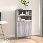 vidaXL Buffet haut Sonoma gris 60x36x110 cm Bois d'ingénierie