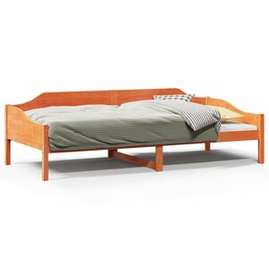 vidaXL Cadre de lit sans matelas cire marron 90x200 cm bois pin massif