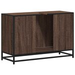 vidaXL Armoire de lavabo de salle de bain chêne marron 90x33x60 cm
