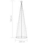 Vidaxl sapin de noël cône 752 led colorées 160x500 cm
