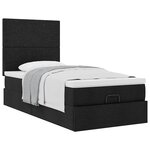 vidaXL Lit ottoman avec matelas noir 90x200 cm tissu