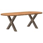 vidaXL Table à manger 220x100x74 cm bois de chêne massif ovale