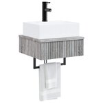 vidaXL Basin de lavage mural Sonoma gris 40 x 41 x 39 cm