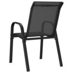vidaXL Chaises empilables de jardin lot de 2 Noir Tissu textilène