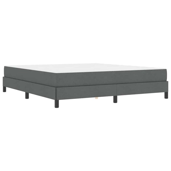 vidaXL Lit à ressorts avec matelas Gris foncé 180 x 200 cm tissu