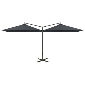 vidaXL Parasol de jardin double avec mât en acier anthracite 600x300cm