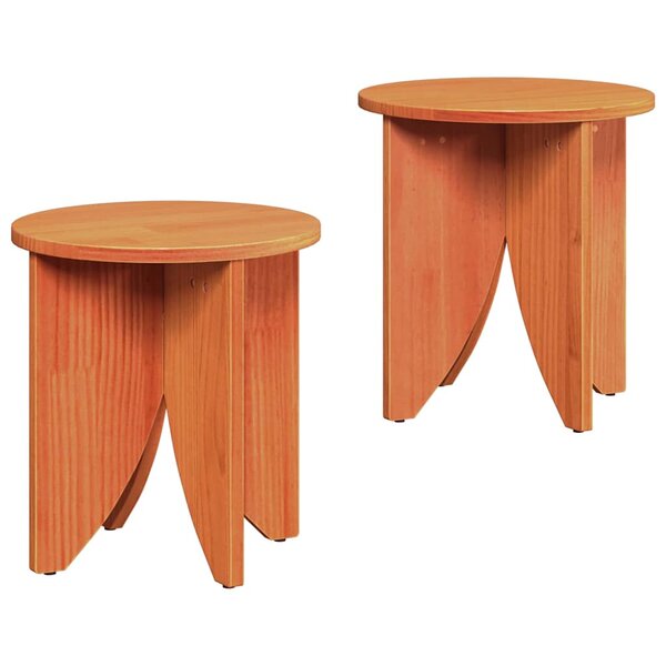vidaXL Table basse 2 Pièces Brun cire