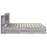 vidaXL Cadre de lit avec rangement Sonoma gris 200 x 200 cm