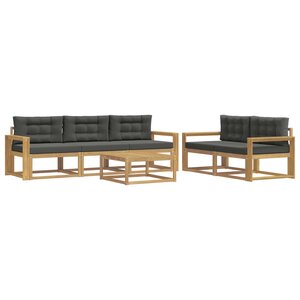 vidaXL Ensemble de canapés d'extérieur 6 pc Blanc et anthracite