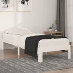 vidaXL Cadre de lit Blanc Bois massif 75x190 cm Petit simple