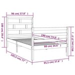 vidaXL Cadre de lit 90x190 cm Simple Bois massif