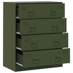 vidaXL Buffet vert olive 67x39x83 cm acier