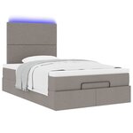 vidaXL Cadre de lit ottoman avec matelas taupe 120x200 cm tissu