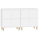 vidaXL Buffets 2 Pièces blanc 60x35x70 cm bois d'ingénierie
