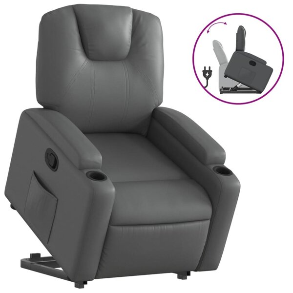 vidaXL Fauteuil inclinable Gris Similicuir