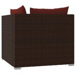 vidaXL Canapé 2 places avec coussins Marron Résine tressée