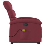 vidaXL Fauteuil inclinable de massage Rouge bordeaux Tissu