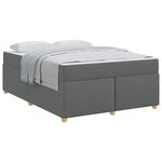 vidaXL Cadre de lit avec matelas Gris foncé 160 x 200 cm tissu