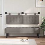 vidaXL Tête de lit suspendue Avec lumière LED Taupe Tissu