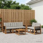 vidaXL Ensemble de canapés d'extérieur 6 pc Naturel et gris clair