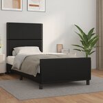 Vidaxl cadre de lit avec tête de lit noir 90x200 cm similicuir