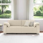 vidaXL Canapé Beige 219 x 77 x 82 cm Tissu en lin mélangé