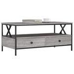 vidaXL Table basse sonoma gris 100x51x45 cm bois d'ingénierie