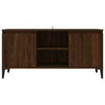 vidaXL Meuble TV avec pieds en métal Chêne marron 103 5x35x50 cm