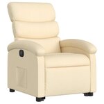 vidaXL Fauteuil inclinable électrique crème tissu