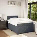 vidaXL Sommier à lattes de lit et matelas Gris foncé 120x200cm Velours