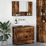 vidaXL Ensemble de mobilier de salle de bain 2 Pièces Chêne fumé
