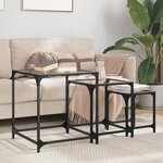 vidaXL Tables basses gigognes 3 Pièces dessus en verre transparent acier