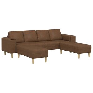 vidaXL Ensemble de Canapés Marron Cuir suédé faux