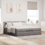 VidaXL Cadre de lit ottoman avec matelas taupe 160x200 cm tissu