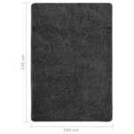 vidaXL Tapis shaggy antidérapant Gris 160x230 cm